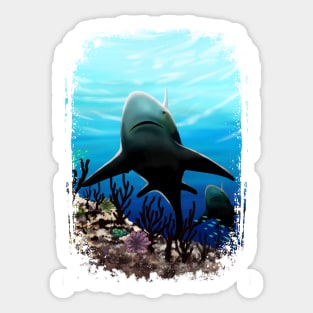 Great White Shark, from the Abyss of Soul Digital Painting Sticker